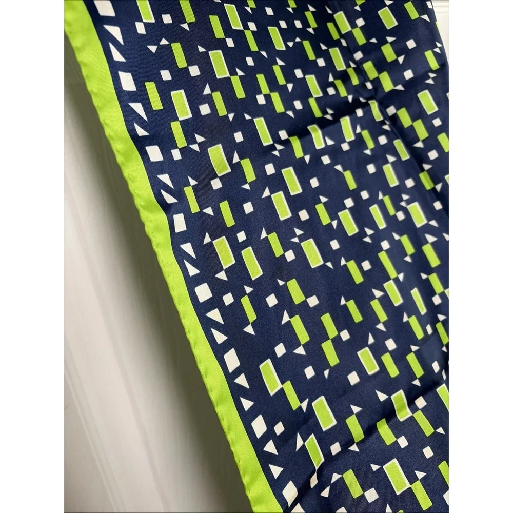 Lady‎ Heritage Geometric Print Scarf Womens Mod Japan Rolled Hem Retro